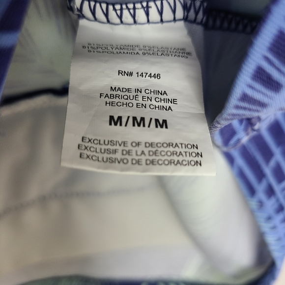 Hang Ten Rash Guard Long Sleeve Quick Dry Hawaiian Floral Blue Size Medium - Picture 12 of 13